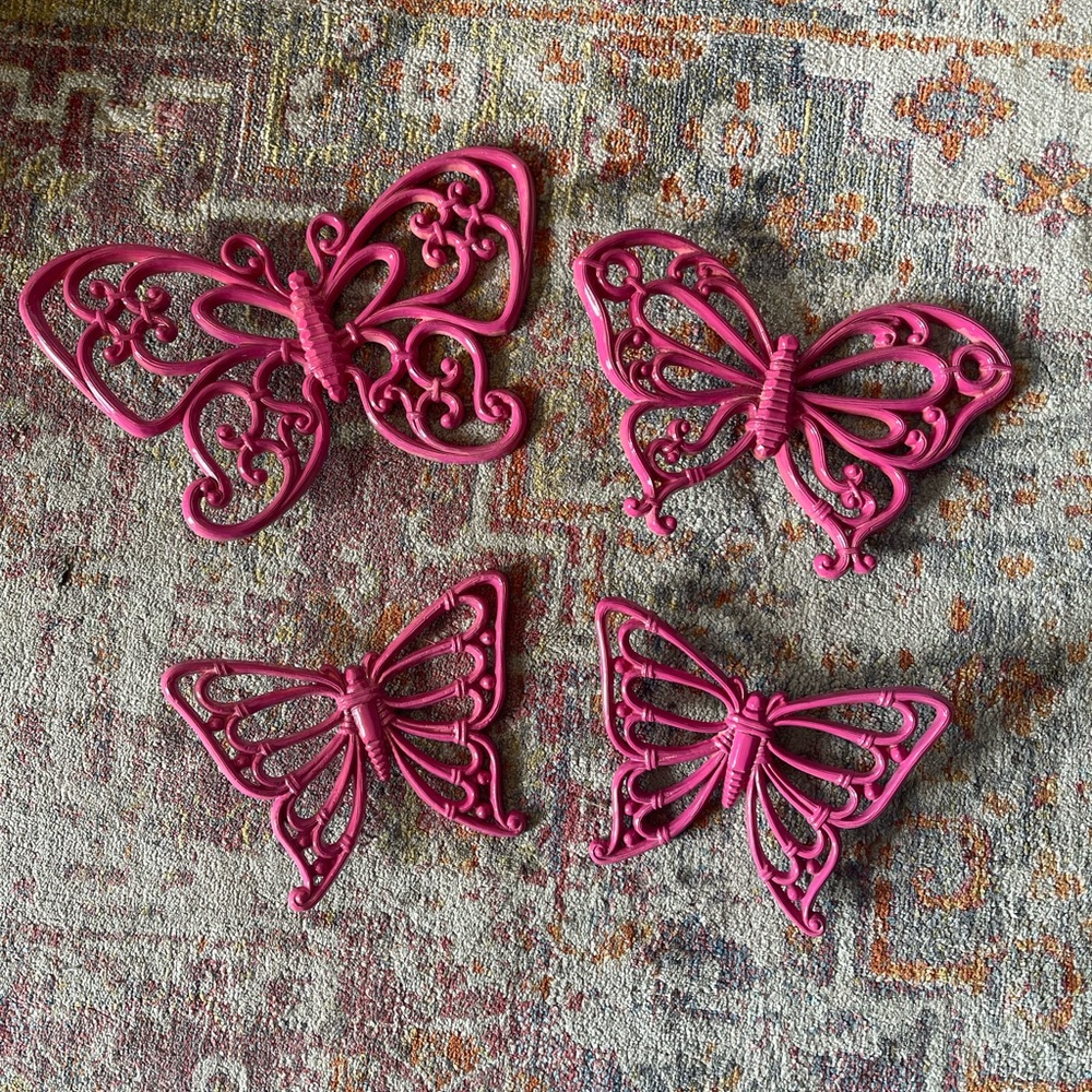 Set of 4 Butterflies for Wall